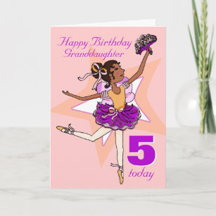 Granddaughter ballerina birthday peach age card