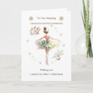 Granddaughter Ballerina Christmas  Card