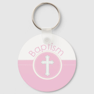 Granddaughter Baptism Congratulations Pink Child o Key Ring