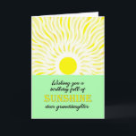 Granddaughter Birthday Bright Sunshine Card<br><div class="desc">Birthday card for a granddaughter. A wish for a birthday full of sunshine. A bright and cheerful card showing a glowing sun sending down bright rays of sunshine.</div>