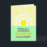 Granddaughter Birthday Bright Sunshine Card<br><div class="desc">Birthday card for a granddaughter. A wish for a birthday full of sunshine. A bright and cheerful card showing a glowing sun sending down bright rays of sunshine.</div>