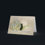 Granddaughter Birthday Card<br><div class="desc">A beautiful birthday card for Granddaughter's birthday with a white sunhat wrapped in a green polka dot ribbon and a blue hydrangea. All of my cards can be customized anyway you like. Just send me a message.</div>