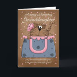 Granddaughter Birthday Card - Cute Cat Purse Pet<br><div class="desc">Granddaughter Birthday Card - Cute Cat Purse Pet</div>