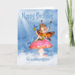 Granddaughter Birthday Card - Cute Fairy On A Mush<br><div class="desc">Granddaughter Birthday Card - Cute Fairy On A Mushroom</div>