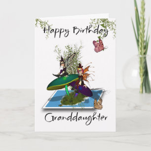 Granddaughter Birthday Card - Cute Gothic Fairies