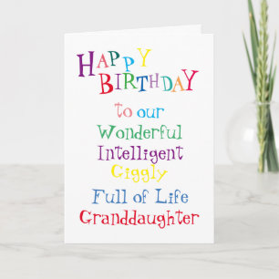 granddaughter birthday card.girls.daughters.female card