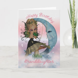 Granddaughter Birthday Card With Cute Fairy And Fr