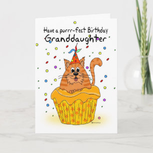 granddaughter birthday card with ginger cupcake ca