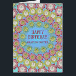 Granddaughter Birthday Crochet Flowers<br><div class="desc">A birthday card for a granddaughter. The perfect birthday card for a crochet or knitting enthusiast. Circles of lovely crochet flowers to show of the craft. Give this Happy Birthday greetings card to someone who loves to crochet.</div>