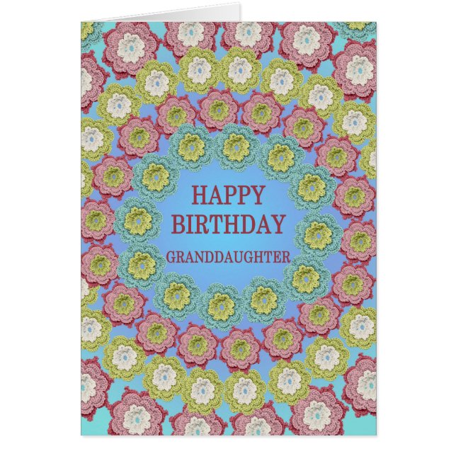 Granddaughter Birthday Crochet Flowers (Front)