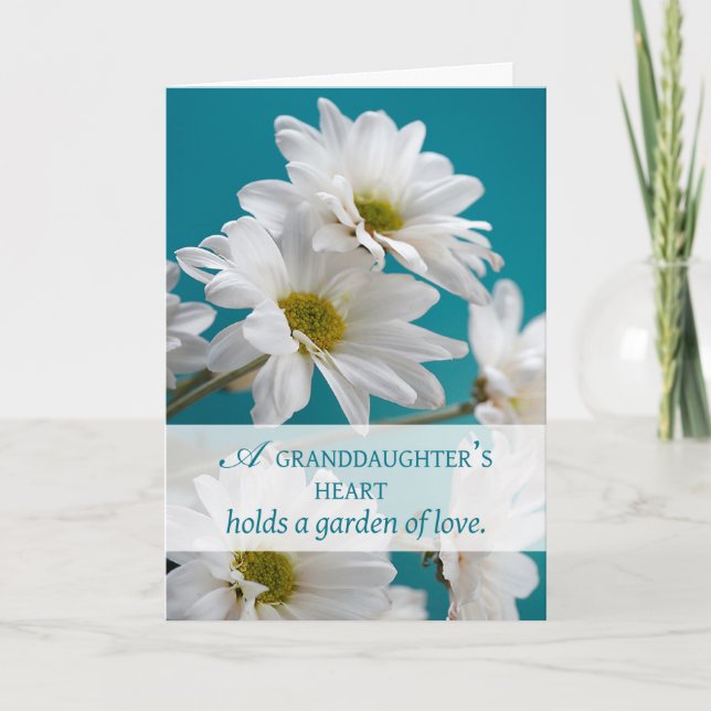 Granddaughter Birthday Daisies Garden of Love Card (Front)