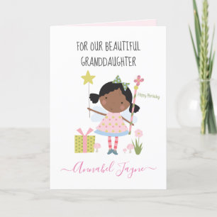 Granddaughter birthday fairy pink whimsical  card