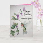 Granddaughter Birthday Hummingbird Garden Card<br><div class="desc">Celebrate your granddaughter’s birthday with a lovely hummingbird watercolor card. Elegant and stylish,  the garden design was created with soft colours of cream,  green and pink. Perfect for a young woman who loves chic pictures of charming birds and beautiful gardens.</div>