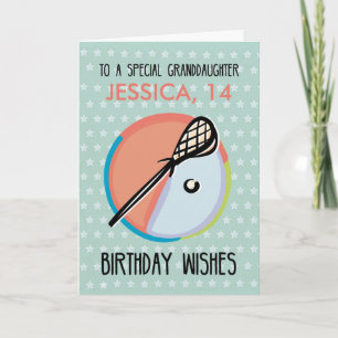 Granddaughter Birthday, Lacrosse Sport, Personaliz Card
