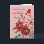 Granddaughter Birthday Peonies Card<br><div class="desc">A delightful illustration of pink and red peonies to wish your granddaughter a happy birthday. This card is full of love,  and elegant and classy at the same time.</div>
