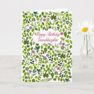 Granddaughter Birthday Scattered Leaves Card