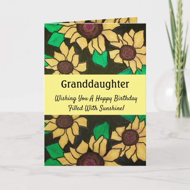 Granddaughter Birthday Sunshine Sunflowers Card (Front)
