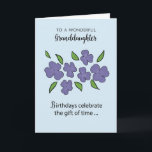 Granddaughter Birthday with Violet Flowers Leaves Card<br><div class="desc">Violet flowers are seen on the front of this elegant card that you can use to greet your dearest granddaughter once she celebrates her birthday. When your daughter is about to celebrate,  then this card is for her.</div>