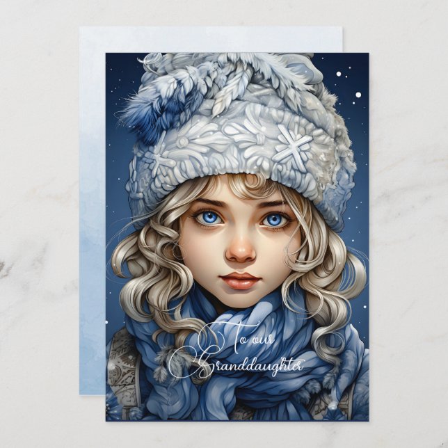 Granddaughter Blonde Haired Girl Christmas Wishes (Front/Back)