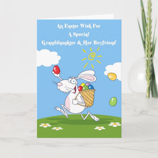 Granddaughter & Boyfriend Blessings Easter Card (Front)