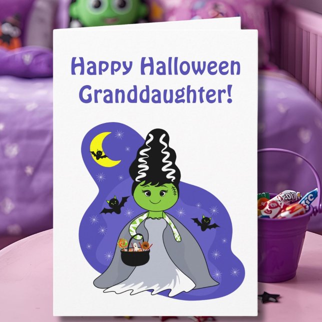Granddaughter Bride of Frankenstein Halloween  Card (Creator Uploaded)