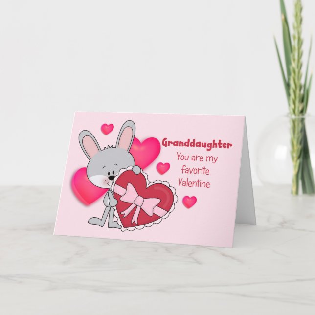 Granddaughter Bunny Favorite Valentine Holiday Card (Front)