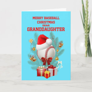 Granddaughter Christmas Baseball Holiday Card