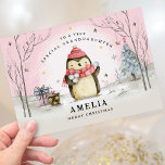 Granddaughter Christmas Card, Pink Holiday Card<br><div class="desc">A beautiful pink card perfect to send to your Granddaughter or any other family member. All wording can be edited.</div>