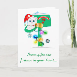 Granddaughter: Christmas Kitten in Mailbox Holiday Card