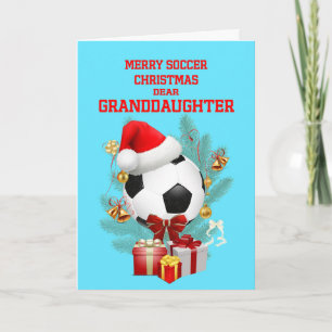Granddaughter Christmas Soccer Holiday Card