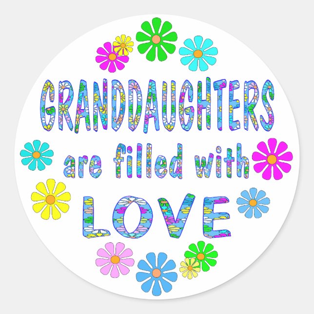 Granddaughter Classic Round Sticker (Front)