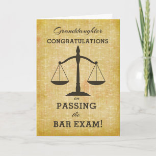 Granddaughter Congratulations Passing Bar Exam Card