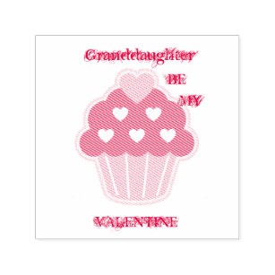 Granddaughter Cupcake Valentine Rubber Stamp