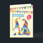 Granddaughter Custom Age Birthday Fun Gnomes Card<br><div class="desc">A fun birthday card for a granddaughter that you can customize with her age. The front cover has two cute gnomes, one holding a banner that says, 'GRANDDAUGHTER' and the other is holding a red balloon where you can add your granddaughter's age. The gnomes are based on the 'tomte' of...</div>