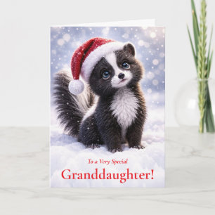 Granddaughter Cute Christmas Happy Holidays Skunk Card