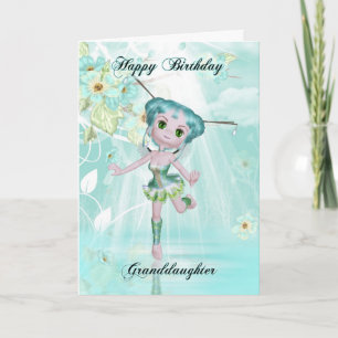 granddaughter cute fairy birthday greeting card