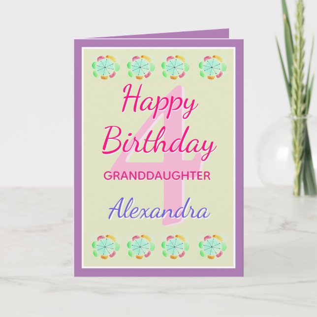 Granddaughter Cute Keepsake Birthday Card (Front)