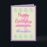 Granddaughter Cute Keepsake Birthday Card<br><div class="desc">A lovely minimalist,  modern designed birthday card for a dear granddaughter. Personalise with name and age to make this card a lovely keepsake for years to come.</div>