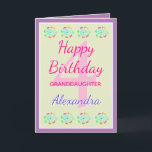 Granddaughter Cute Keepsake Birthday Card<br><div class="desc">A lovely minimalist,  modern designed birthday card for a dear granddaughter. Personalise with name and age to make this card a lovely keepsake for years to come.</div>