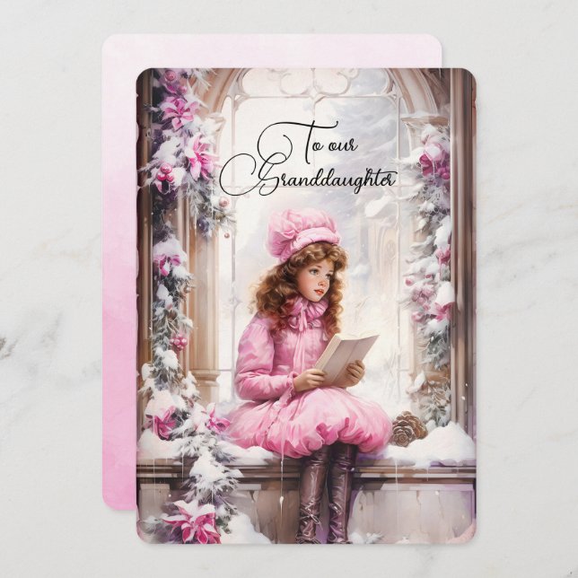 Granddaughter Dark Haired Girl Christmas Wishes (Front/Back)