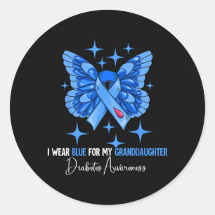 Granddaughter Diabetes Awareness Design Classic Round Sticker