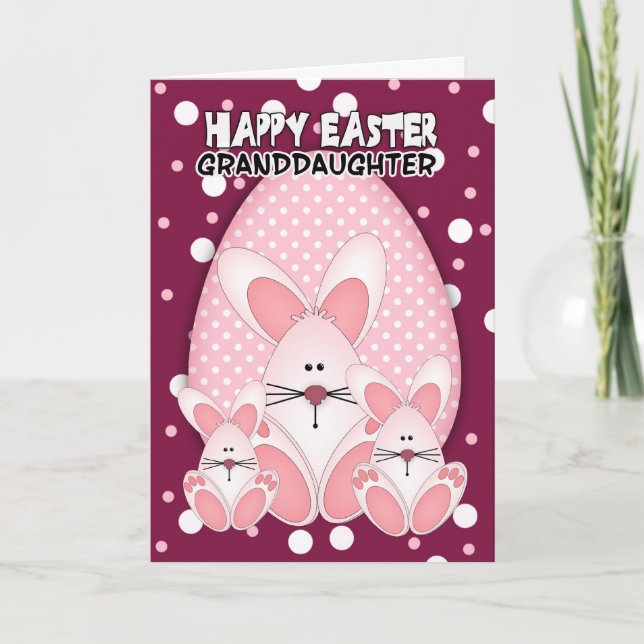 Granddaughter, Easter Bunny Greeting Card (Front)