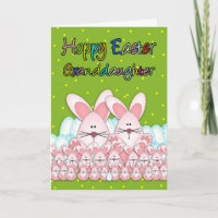 Granddaughter Easter Card With Easter Bunnies