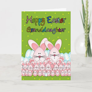 Granddaughter Easter Card With Easter Bunnies