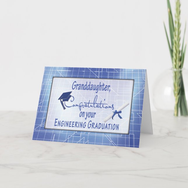 Granddaughter, Engineering Graduation Congratul Card (Front)
