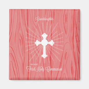 Granddaughter First Communion Cross and Rays Magnet
