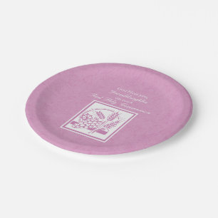 Granddaughter First Communion, Pink Paper Plate