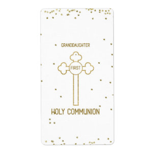 Granddaughter First Holy Communion Gold Look Cross
