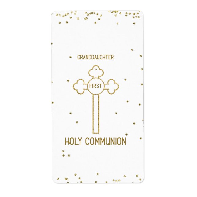 Granddaughter First Holy Communion Gold Look Cross (Front)