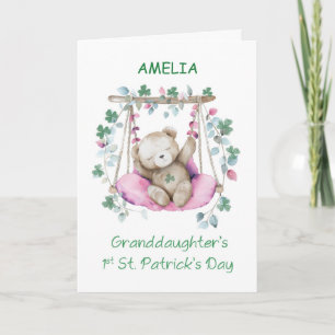 Granddaughter First St Patricks Day Sweet Bear Card